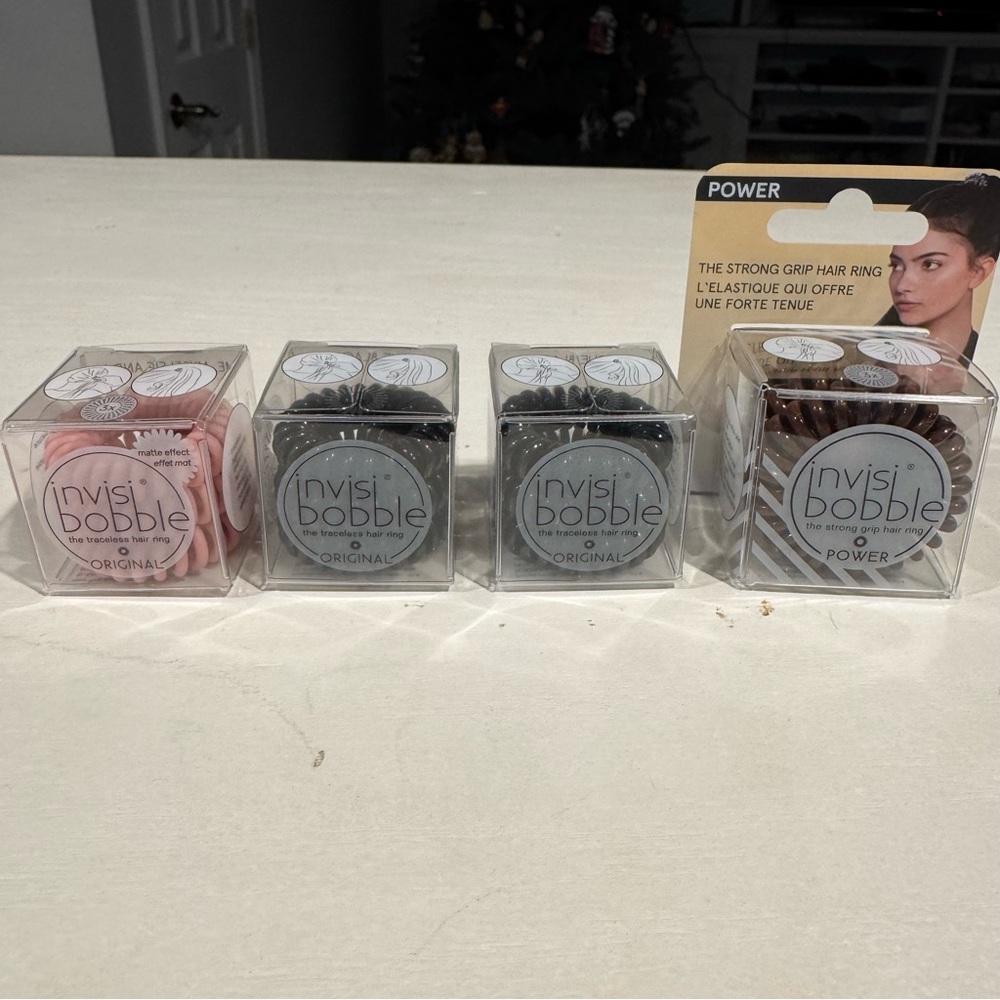 Invisibobble Hair Ring Set - Pink, Black, Brown NEW IN PACKAGE